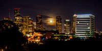 Houston Downtown Moon Rise 5.4.15